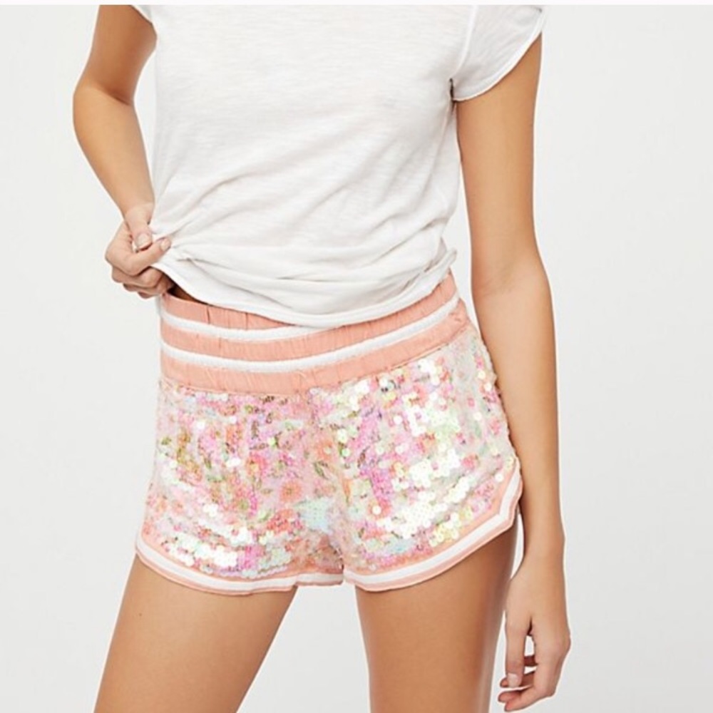 RARE Free People Iridescent Sequin Shorts